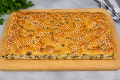 Самый быстрый пирог с курицей и грибами – тесто за 5 минут без замеса руками