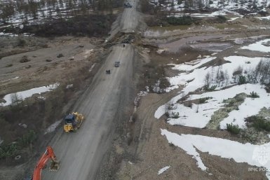 С места происшествия ГУ МЧС России по Магаданской области